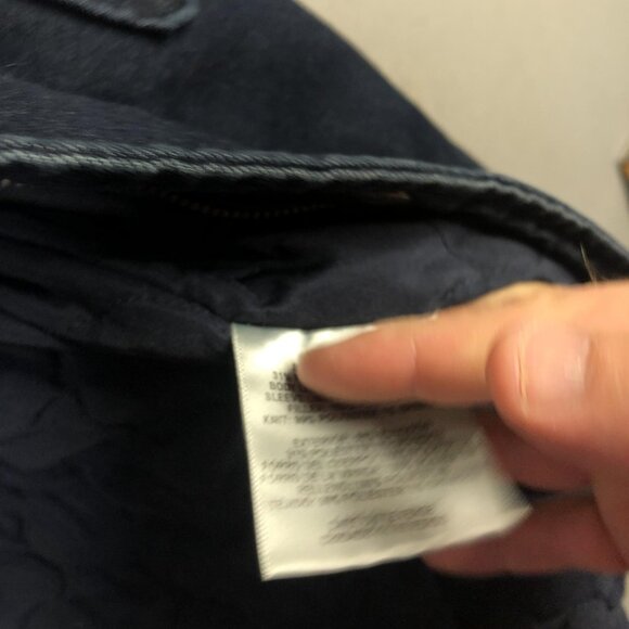 Levi's Jacket Mens Large Blue Denim Quilted Lined Zip Snap Front Stand Collar - Picture 10 of 16